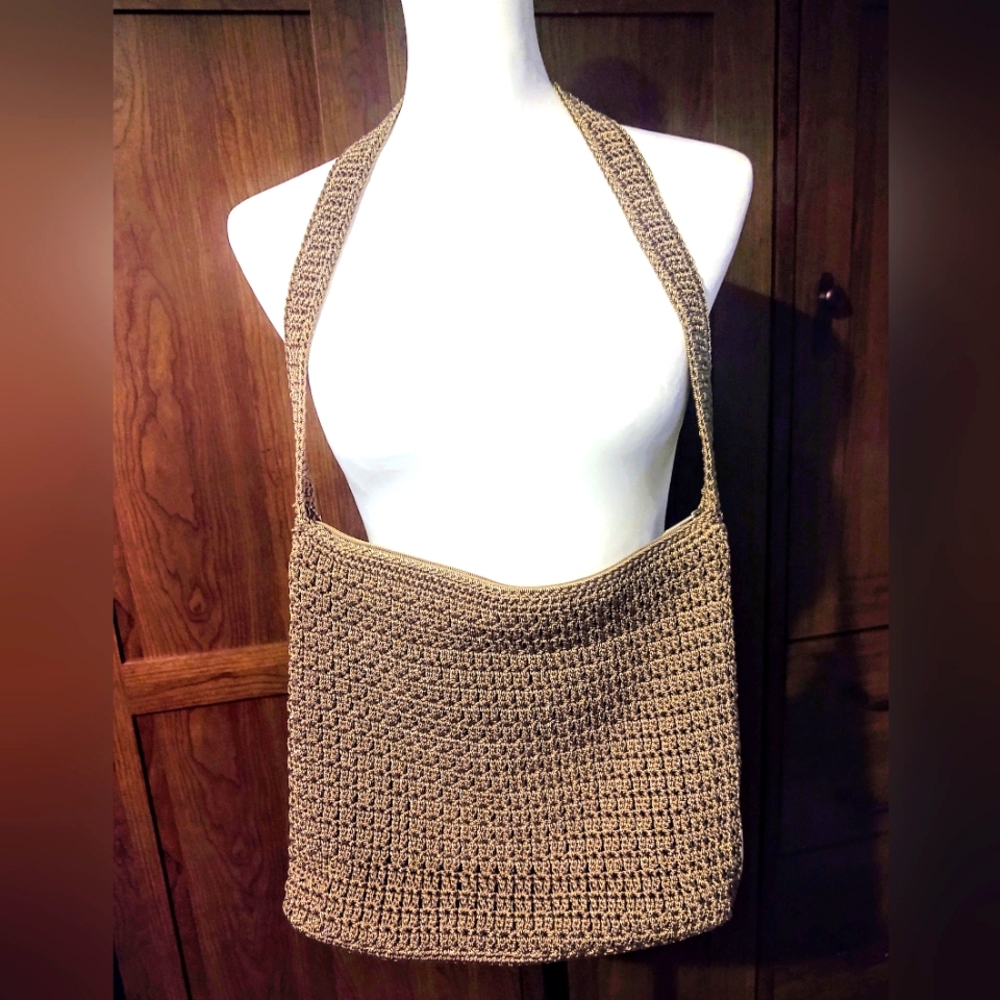 VTG Talbots Crochet Knit Shoulder Purse - Picture 2 of 15